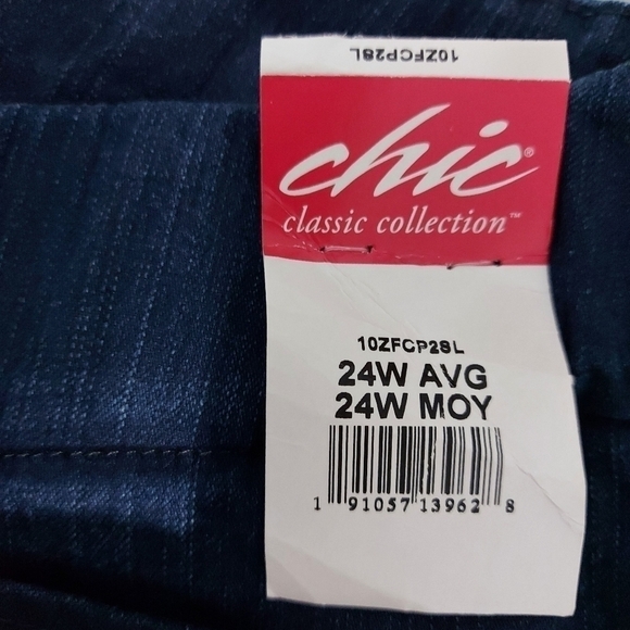 Chic Classic Collection Plus Size Pull On Jeans 24W - Picture 2 of 7